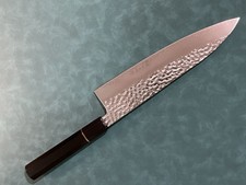 NAGIBA 240mm 9.5 Inch Gyuto Chef Knife Extra Wide 10Cr15 Hammered Ebony Handle picture