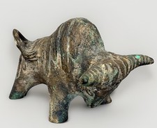 VTG Miyazawa Kanae Fighting Bull Sculpture Mid Century Japanese Brutalist Iron picture