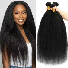 Malaysian Kinky Yaki Straight Bundles Human Hair Weaves Weft Extensions 100g/pcs picture