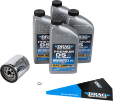 Drag Specialties Chrome 20W50 Synthetic Motor Oil Change Kit for Harley Twin Cam picture
