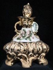 Decanter Bottle Jim Beam Vase Pink & Gold Empty 175 months Vintage 1972 picture