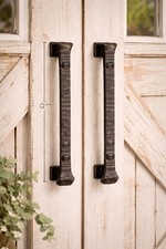 2 Large Rustic Cast Iron VTG Style Barn Handle Gate Pull Shed Door Handles 9.3” picture