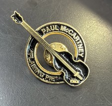 RARE Vintage 1997 PAUL McCARTNEY FLAMING PIE GUITAR Gold & Black Enamel Pin picture