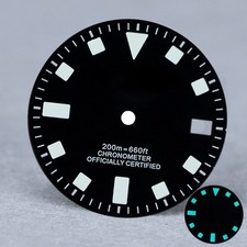 28.5mm Vintage Matte Watch Dial Fits NH35 NH36 Aftermarket Blue Lume Mod Part picture