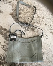 Frye Green Zip Top Crossbody Bag Adjustable Strap, Ext Pocket w/ Dust Bag NWT picture
