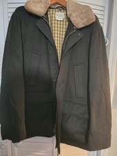 Vtg Beretta Loro Piana Cashmere Coat Storm System Jacket Shearling Collar XL picture