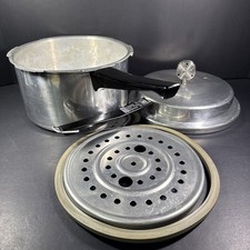Vintage Mirro Matic Pressure Cooker 4 QT M-0294 Lid Rack Juggler Regulator Seal picture