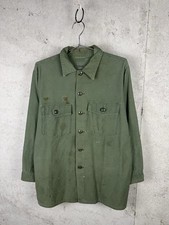 Vintage 70s OG107 Type 3 Vietnam U.S. Military Fatigue Uniform Cotton Shirt XL picture