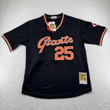 NWT Mitchell & Ness San Francisco Giants Barry Bonds Jersey Mens M Black Sewn picture