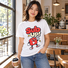 Content Creator Shirt Featuring Sub Up Cartoon Play Button for Channel Promotion picture
