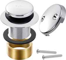 Bathtub Drain Kit Tip Toe with 2-Hole Overflow Fits 1-3/8
