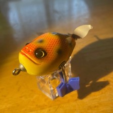 Vintage Arcadia Reef Smiley Wood Frog Topwater Lure Orange Japan picture