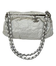 CHANEL White Quilted CC Frame Shoulder Bag with Chain Strap Authentic picture