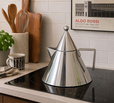 Alessi Il Conico Tea Kettle Aldo Rossi Italy 18/10 Stainless Steel Postmodern picture