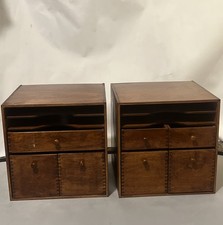 Mid-Century Case Goods Jewelry Valet Box Tabletop Chest Drawers Vintage Set picture