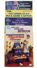 Lot Of 5  Vintage Plastic Canvas Barbie Dollhouse Furniture Pattern Books picture