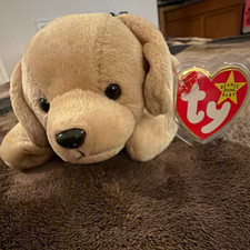 RARE Ty Beanie Babies Fetch Dog Plush 1997 Vintage Retired MWMT picture