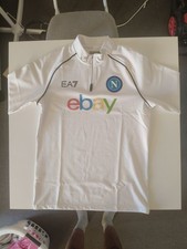 Men's EA7 SSC Napoli long sleeve 1/4 Zip Training Jersey White XL picture