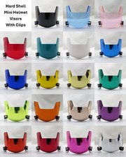 MINI HELMETS VISOR AND CLIPS (HARD STYLE) 19 COLORS TO CHOOSE FROM picture
