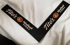 Tito's Hand Made Vodka Bar Service Corner Spill Rail Mat Man Cave NEW picture