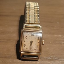 Hamilton Vintage 1930s Rectangular Manual Wind 17J Gold Filled Silver Dial picture