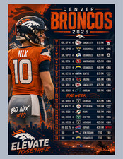 Denver Broncos 2026-27 Season Magnet (5 x 7 inches) High Def picture