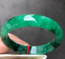 Certified Natural Grade AAA Ice Green Burmese Jade jadeite bracelet bangle 57MM picture