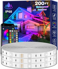 200Ft Outdoor RGB LED Strip Lights IP68 Waterproof Music Sync w/ App Remote picture