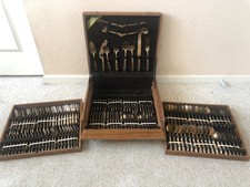 143 Pcs Rare Vintage Thailand Siam Formal Bronze Flatware Silverware Serving Set picture