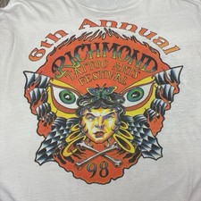 Vintage 1998 Richmond Tattoo Arts Festival Shirt Boxy Large picture