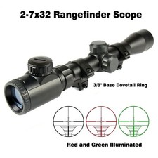 Tactical 2-7x32 Rangefinder Illuminated Scope /w 3/8