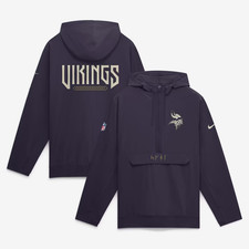 Nike Authentic Minnesota Vikings Rivalries Jacket Sideline Anorak Zip Hoodie picture