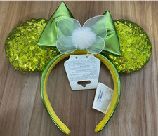 Disney Original Tinker Bell Sequin Minnie Ears Headband Real Shot 2025 HKDL New picture