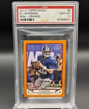 2013 Topps Magic Eli Manning Orange Border Mini PSA 10 New York Giants POP 1 picture