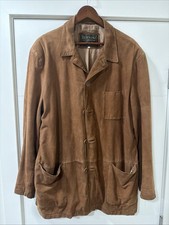 Bernini Signature Leather Safari Jacket Men’s 56 Brown Made in Italy Vintage picture