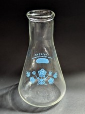 Rare 1977 Corning Centennial Pyrex Butterfly Gold Blue Small  Lab Beaker picture