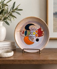 Vintage MC TREINEN  VALLAURIS France Abstract Bird 9” Art Pottery Plate MCM picture