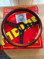 MOMO INDY Black Heritage Mahogany Wood Steering Wheel 350mm  picture