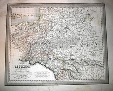 Poland, Kingdom of Poland, large copper engraved map by L.Vivien, 1824 picture