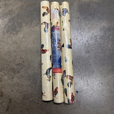 Vintage Contact Paper Covering Colorful Roosters Three Rolls picture