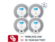 X-SENSE 10-Year Battery Wireless Interconnected Smoke CO Detector LCD LED 4-Pack picture