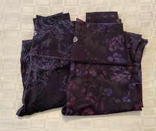 Lululemon leggings bundle SIZE 2 floral pattern purples two pair EUC Yoga wear picture