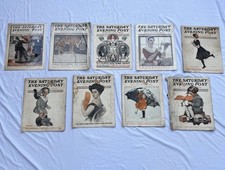The Saturday Evening Post COMPLETE Magazine Lot of 9, 1903 1904 1905 1908 1909 picture