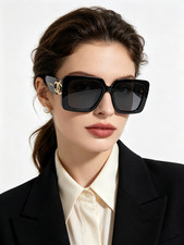 Chanel CH5435 Sunglasses Black Frame Dark Grey Lenses Gold CC Logo 54-19-140 picture