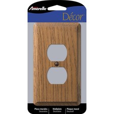 Amerelle 901D Contemporary Medium Oak Wood for 1-Duplex Outlet Wallplate picture