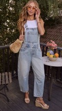 VICI Women’s Tavy Barrel Overalls Size M Blue Denim NWT picture