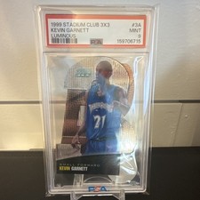 Topps 1999-00 Stadium Club 3x3 Luminous Kevin Garnett #3X3/3A PSA 9 picture