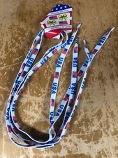 Vtg USA American Flag Red White & Blue 1 Pair of 40” Shoe Laces Strings 250 picture