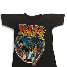 RARE Vintage 1978 KISS World Tour Parking Lot Tee XS #VintageBootleg picture