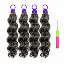 Gray Loose Wave Crochet 100% Human Hair Boho Braiding Miracle Knots (60g /Pack) picture